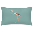 Outdoor Garden Waterproof Rectangle Cushion - Flora and Fauna Flamingo - Blue Surf 50 x 30 cm by Izabela Peters