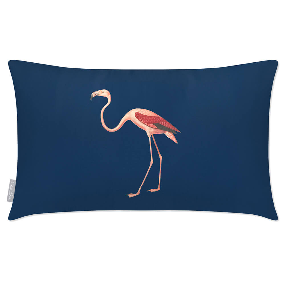 Outdoor Garden Waterproof Rectangle Cushion - Flora and Fauna Flamingo  Izabela Peters Estate Blue 50 x 30 cm 