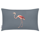 Outdoor Garden Waterproof Rectangle Cushion - Flora and Fauna Flamingo - French Grey 50 x 30 cm by Izabela Peters