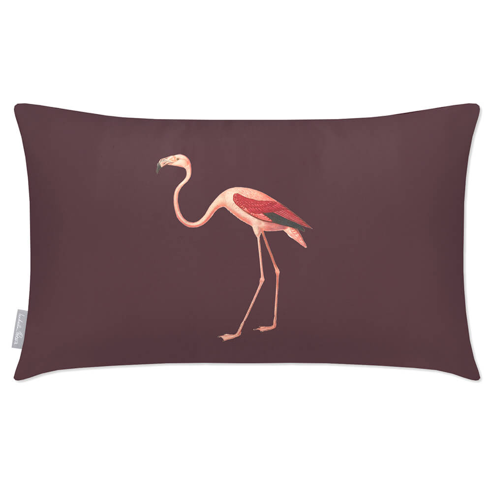 Outdoor Garden Waterproof Rectangle Cushion - Flora and Fauna Flamingo  Izabela Peters Italian Grape 50 x 30 cm 