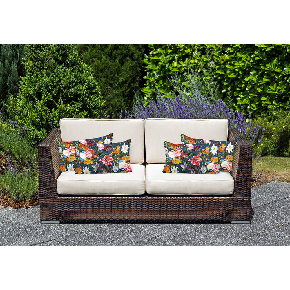 Outdoor Garden Waterproof Rectangle Cushion - Floral Dream Luxury Outdoor Cushions Izabela Peters   