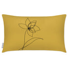 Outdoor Garden Waterproof Rectangle Cushion - Flower - Mustard Ochre 50 x 30 cm by Izabela Peters