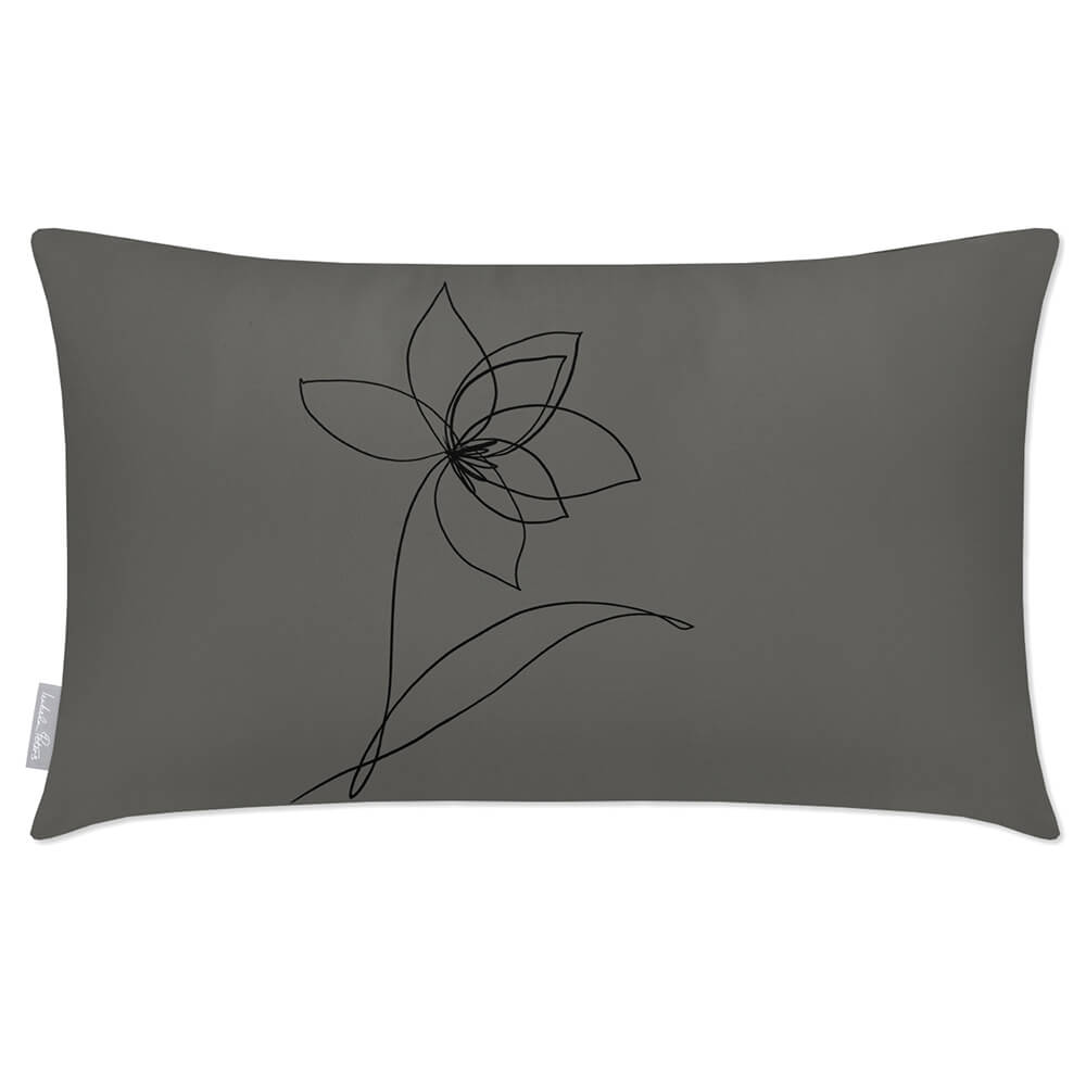 Outdoor Garden Waterproof Rectangle Cushion - Flower  Izabela Peters Beluga 50 x 30 cm 