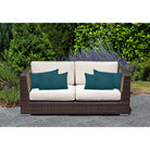 Outdoor Garden Waterproof Rectangle Cushion - Flower - Teal 50 x 30 cm by Izabela Peters