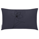 Outdoor Garden Waterproof Rectangle Cushion - Flower - Graphite 50 x 30 cm by Izabela Peters