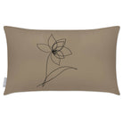 Outdoor Garden Waterproof Rectangle Cushion - Flower - Taupe 50 x 30 cm by Izabela Peters