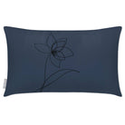 Outdoor Garden Waterproof Rectangle Cushion - Flower - Petrol Blue 50 x 30 cm by Izabela Peters