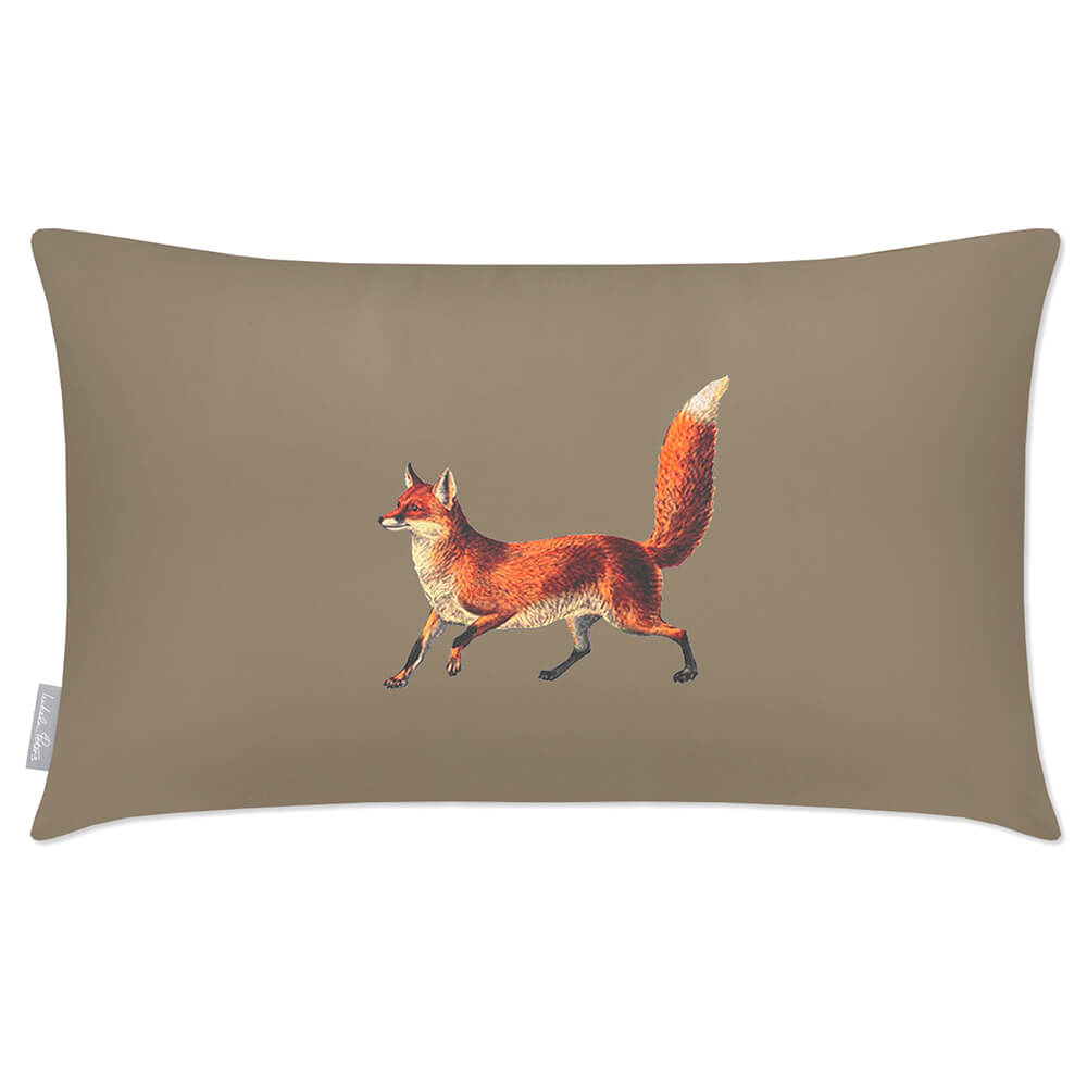 Outdoor Garden Waterproof Rectangle Cushion - Fox - Taupe 50 x 30 cm by Izabela Peters