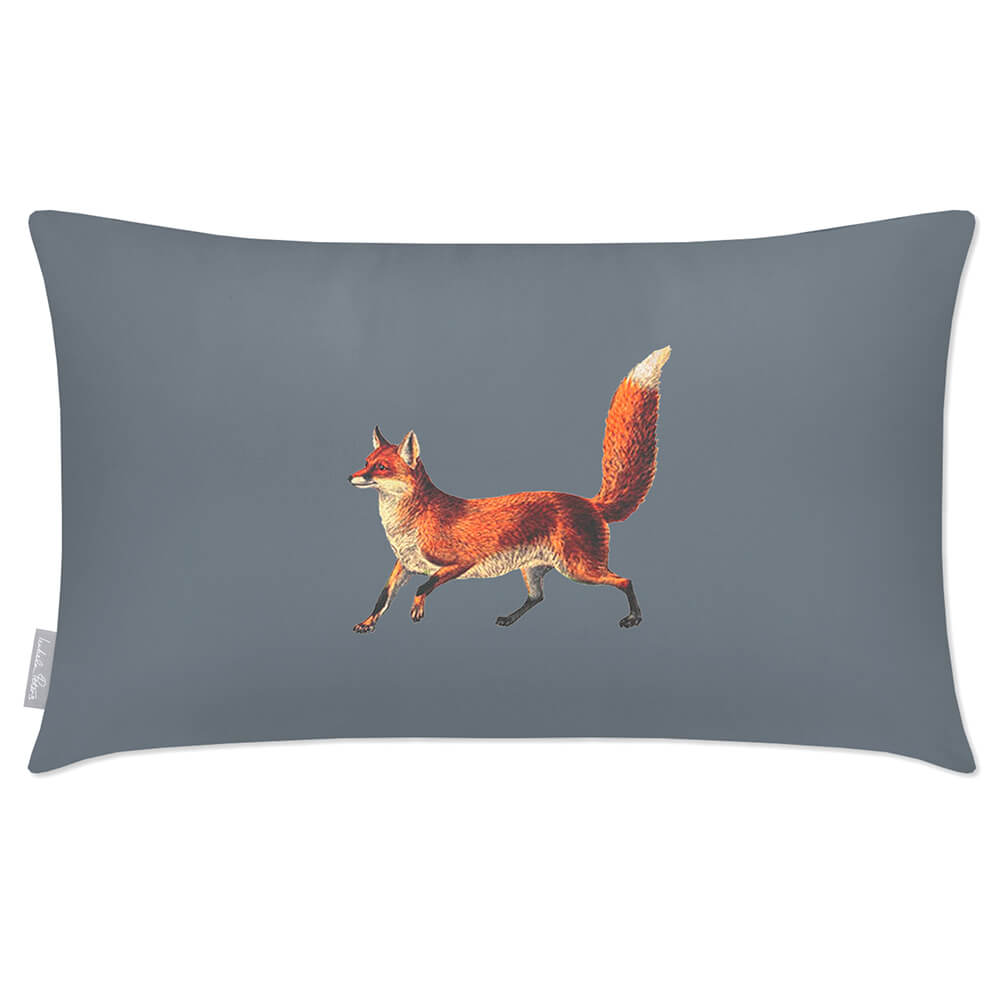 Outdoor Garden Waterproof Rectangle Cushion - Fox - French Grey 50 x 30 cm by Izabela Peters