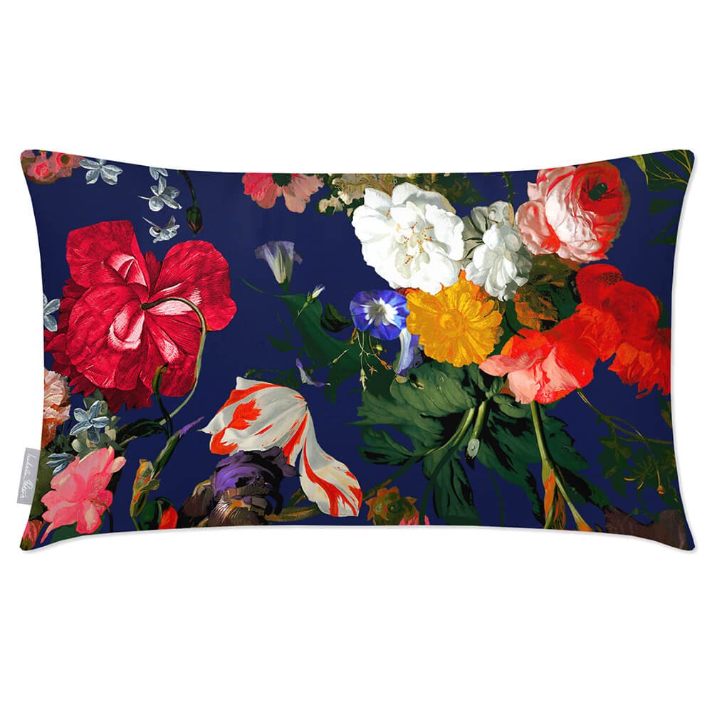 Outdoor Garden Waterproof Rectangle Cushion - Garden Bouquet Luxury Outdoor Cushions Izabela Peters Midnight 50 x 30 cm 
