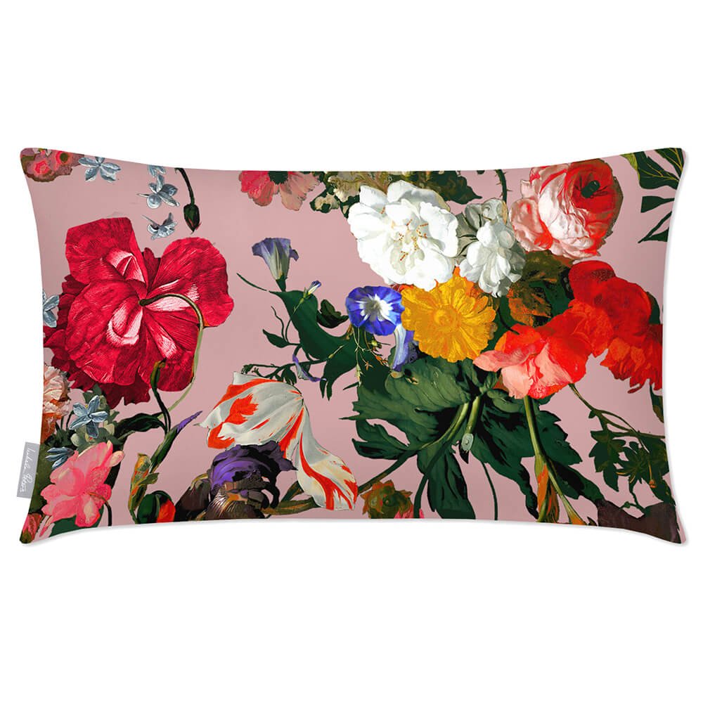 Outdoor Garden Waterproof Rectangle Cushion - Garden Bouquet - Rosewater 50 x 30 cm by Izabela Peters