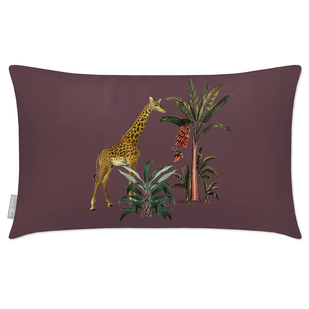 Outdoor Garden Waterproof Rectangle Cushion - Giraffe - Italian Grape 50 x 30 cm by Izabela Peters