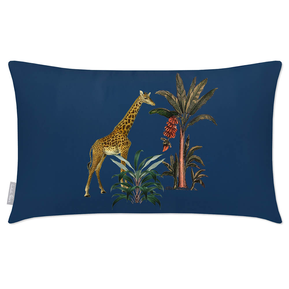 Outdoor Garden Waterproof Rectangle Cushion - Giraffe  Izabela Peters Estate Blue 50 x 30 cm 