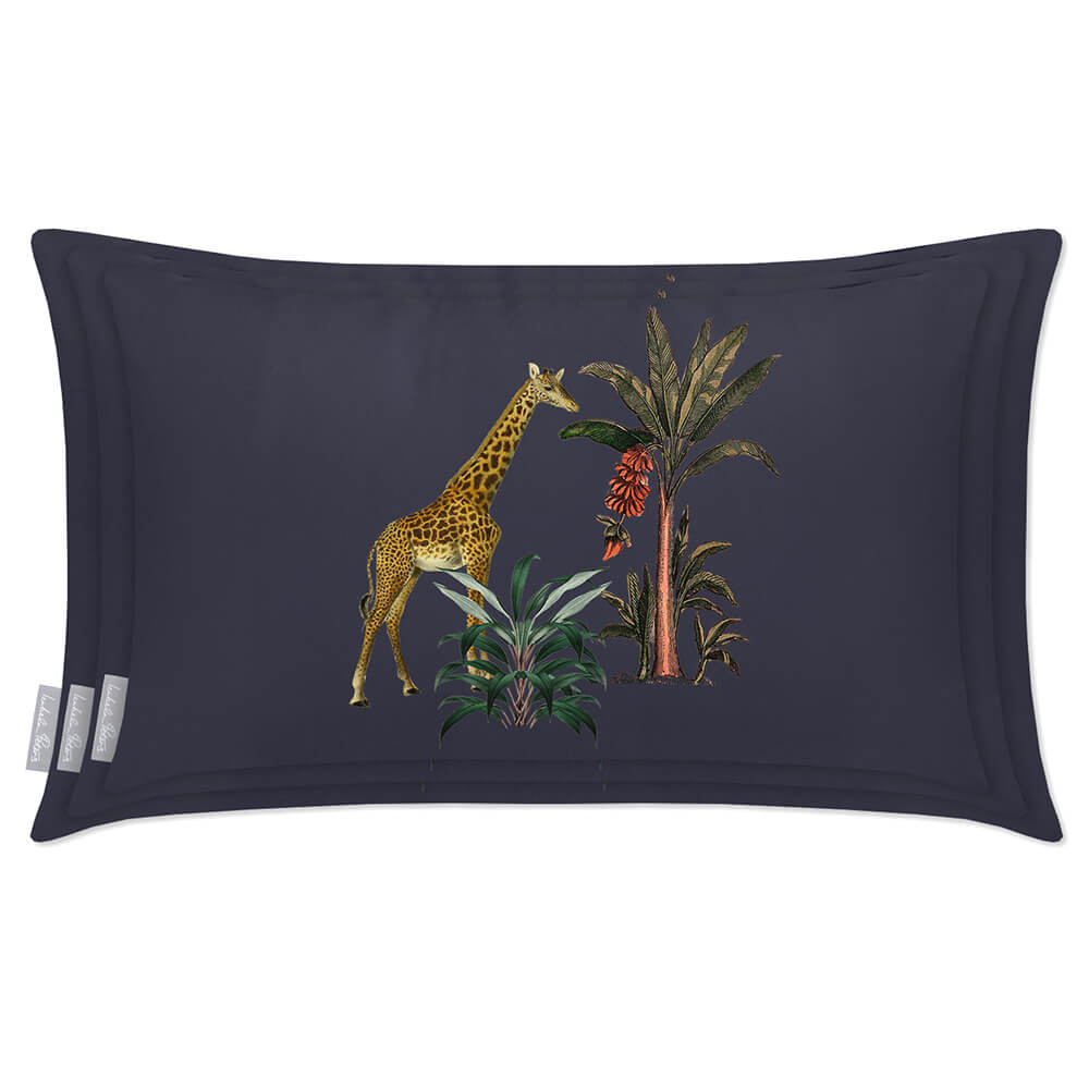 Outdoor Garden Waterproof Rectangle Cushion - Giraffe - Graphite 50 x 30 cm by Izabela Peters