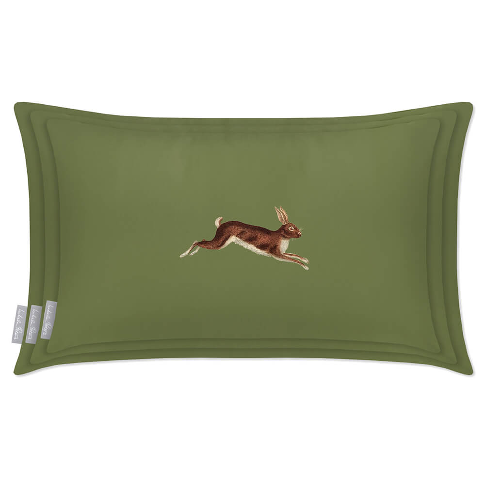Outdoor Garden Waterproof Rectangle Cushion - Hare - Sage 50 x 30 cm by Izabela Peters