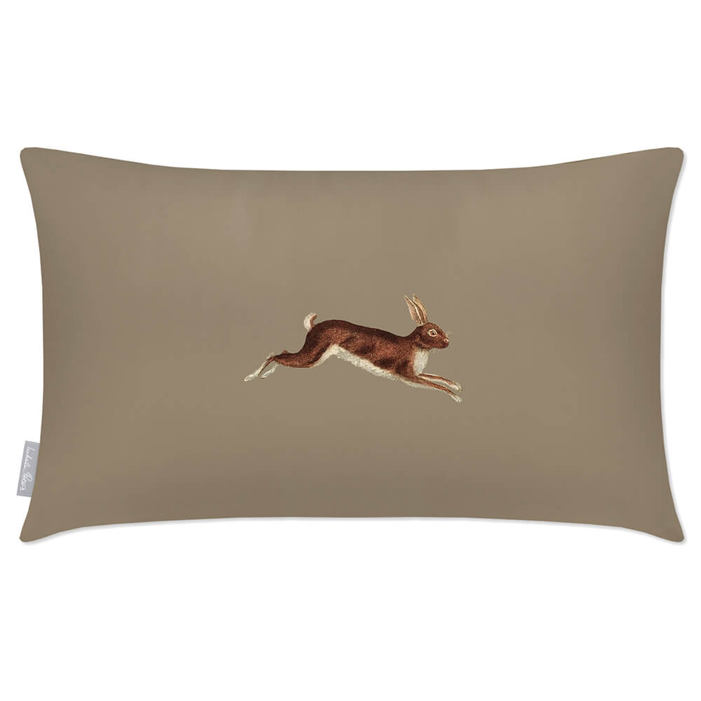 Outdoor Garden Waterproof Rectangle Cushion - Hare  Izabela Peters Taupe 50 x 30 cm 