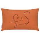Outdoor Garden Waterproof Rectangle Cushion - Heart - Burnt Ochre 50 x 30 cm by Izabela Peters