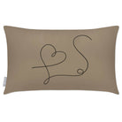 Outdoor Garden Waterproof Rectangle Cushion - Heart - Taupe 50 x 30 cm by Izabela Peters
