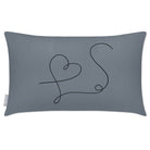 Outdoor Garden Waterproof Rectangle Cushion - Heart - French Grey 50 x 30 cm by Izabela Peters