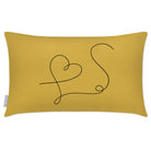 Outdoor Garden Waterproof Rectangle Cushion - Heart - Mustard Ochre 50 x 30 cm by Izabela Peters