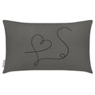 Outdoor Garden Waterproof Rectangle Cushion - Heart - Beluga 50 x 30 cm by Izabela Peters