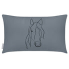 Outdoor Garden Waterproof Rectangle Cushion - Horse - French Grey 50 x 30 cm by Izabela Peters
