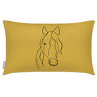 Outdoor Garden Waterproof Rectangle Cushion - Horse - Mustard Ochre 50 x 30 cm by Izabela Peters
