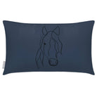 Outdoor Garden Waterproof Rectangle Cushion - Horse - Petrol Blue 50 x 30 cm by Izabela Peters