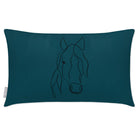 Outdoor Garden Waterproof Rectangle Cushion - Horse - Teal 50 x 30 cm by Izabela Peters
