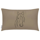 Outdoor Garden Waterproof Rectangle Cushion - Horse - Taupe 50 x 30 cm by Izabela Peters