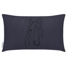 Outdoor Garden Waterproof Rectangle Cushion - Horse - Graphite 50 x 30 cm by Izabela Peters
