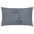 Outdoor Garden Waterproof Rectangle Cushion - Joyful Face - French Grey 50 x 30 cm by Izabela Peters
