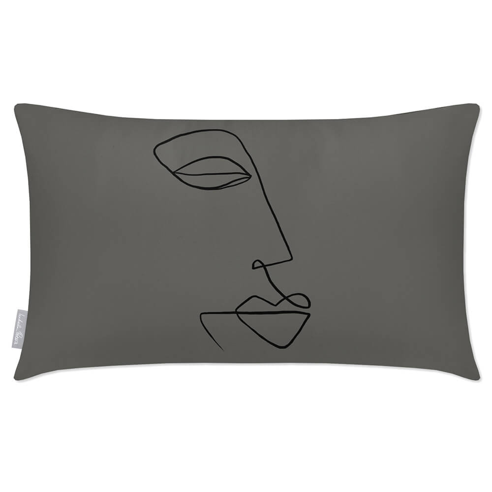 Outdoor Garden Waterproof Rectangle Cushion - Joyful Face - Beluga 50 x 30 cm by Izabela Peters