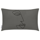 Outdoor Garden Waterproof Rectangle Cushion - Joyful Face - Beluga 50 x 30 cm by Izabela Peters