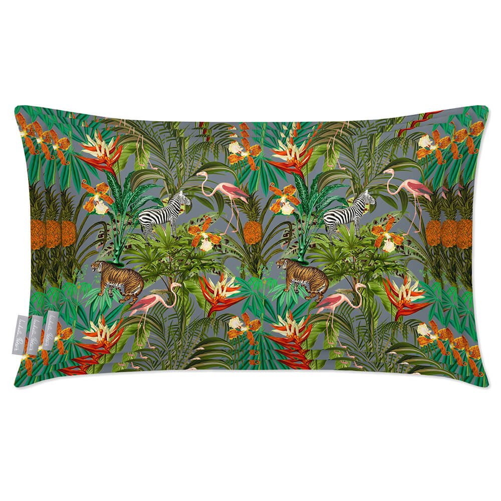 Outdoor Garden Waterproof Rectangle Cushion - Jungle Fusion  Izabela Peters   