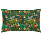 Outdoor Garden Waterproof Rectangle Cushion - Jungle Fusion - Teal 50 x 30 cm by Izabela Peters