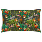 Outdoor Garden Waterproof Rectangle Cushion - Jungle Fusion - Graphite 50 x 30 cm by Izabela Peters