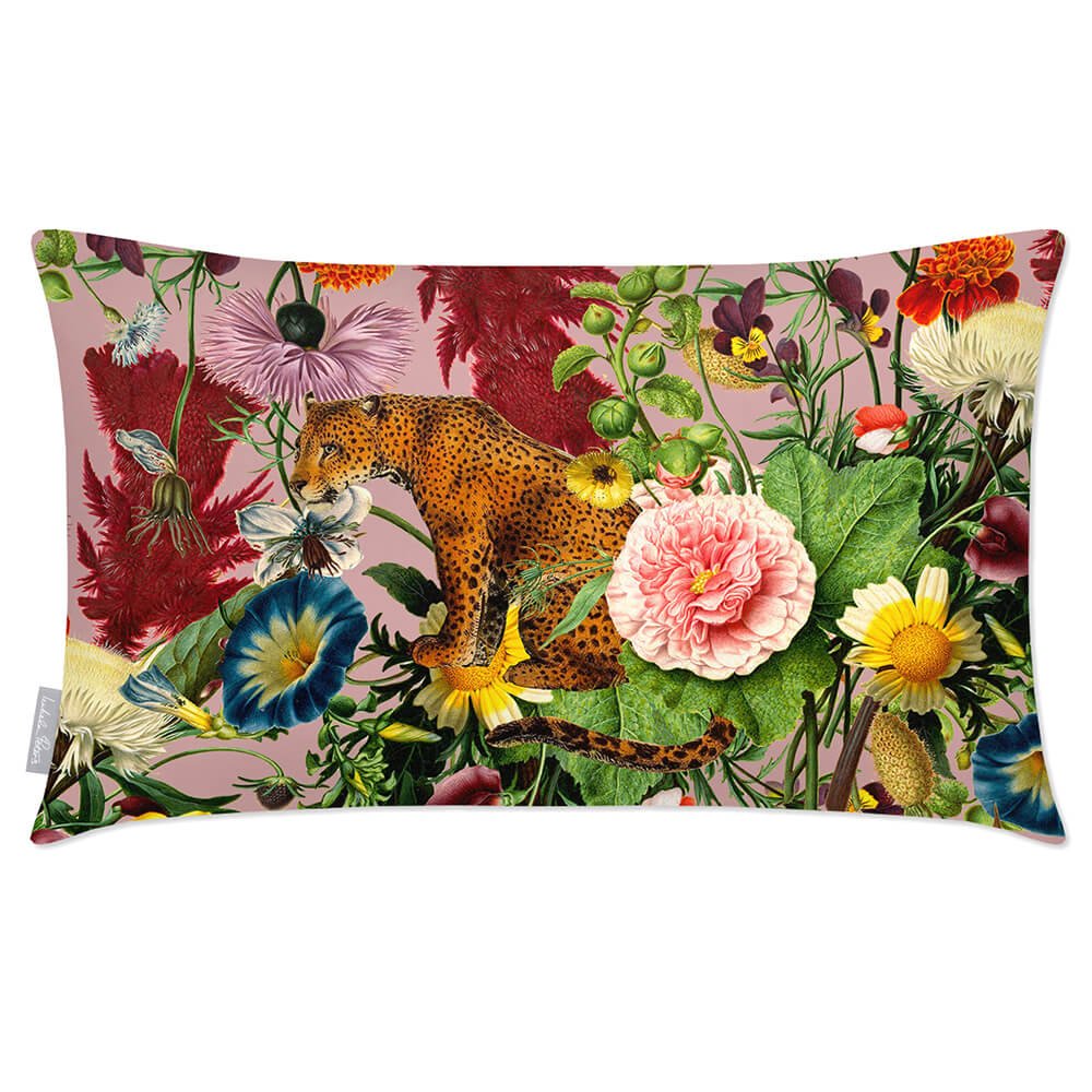 Outdoor Garden Waterproof Rectangle Cushion - Junglescape - Rosewater 50 x 30 cm by Izabela Peters