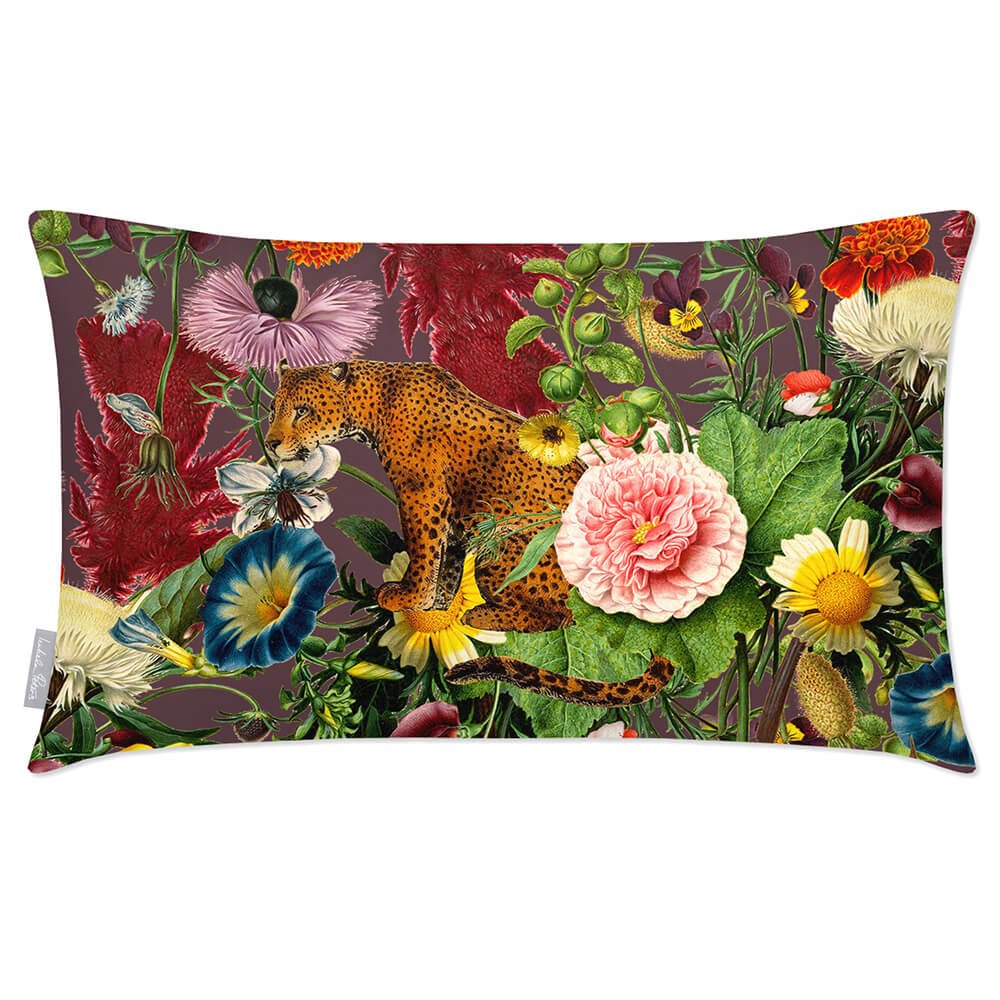 Outdoor Garden Waterproof Rectangle Cushion - Junglescape - Italian Grape 50 x 30 cm by Izabela Peters