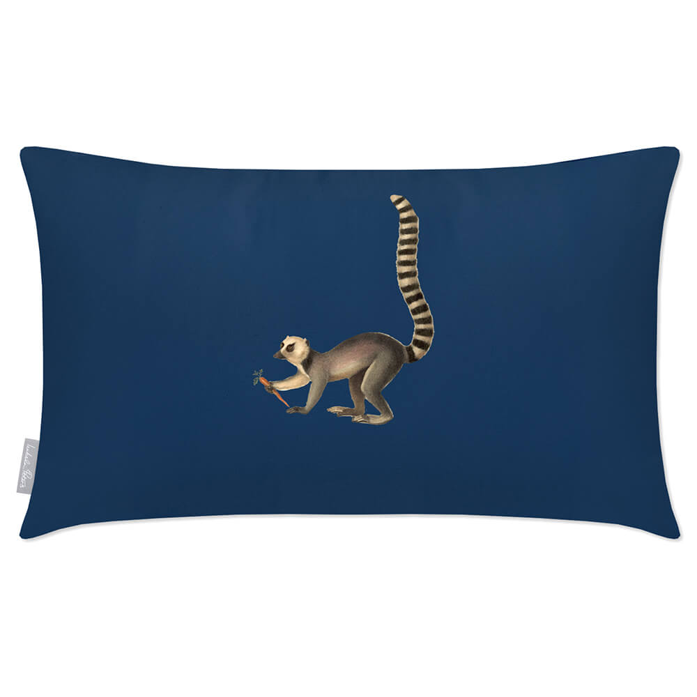 Outdoor Garden Waterproof Rectangle Cushion - Lemur  Izabela Peters Estate Blue 50 x 30 cm 