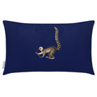 Outdoor Garden Waterproof Rectangle Cushion - Lemur - Midnight 50 x 30 cm by Izabela Peters