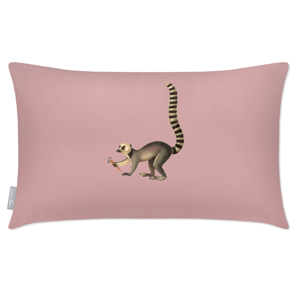 Outdoor Garden Waterproof Rectangle Cushion - Lemur - Rosewater 50 x 30 cm by Izabela Peters
