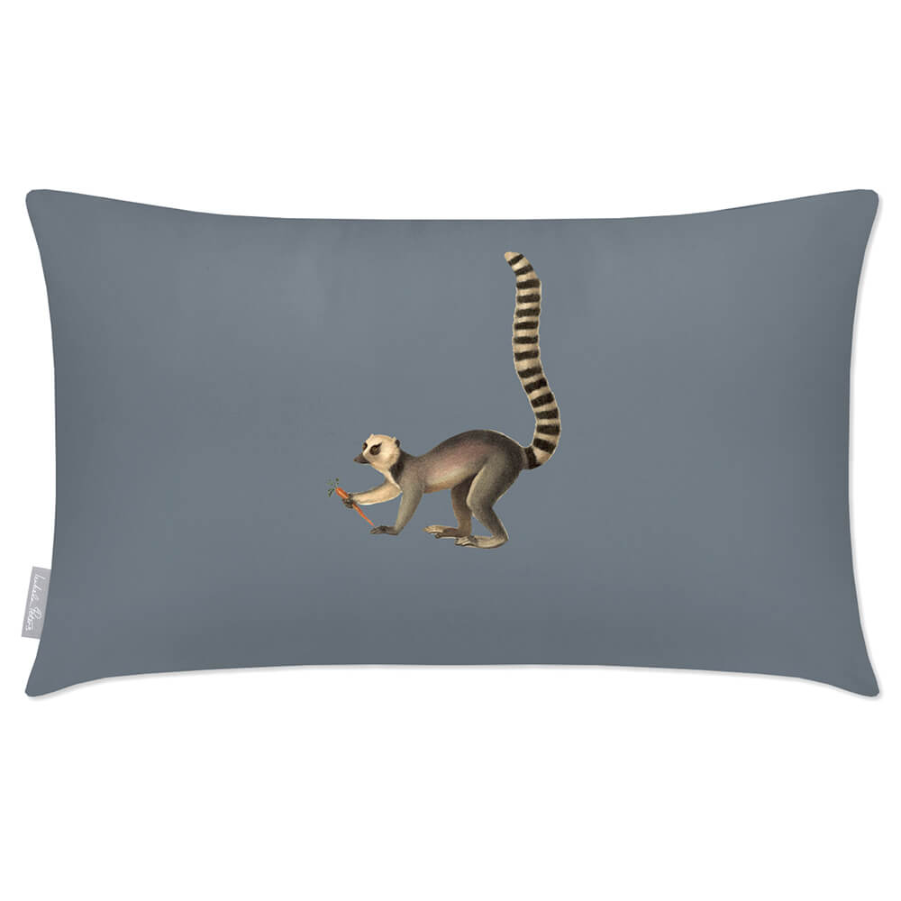 Outdoor Garden Waterproof Rectangle Cushion - Lemur  Izabela Peters French Grey 50 x 30 cm 