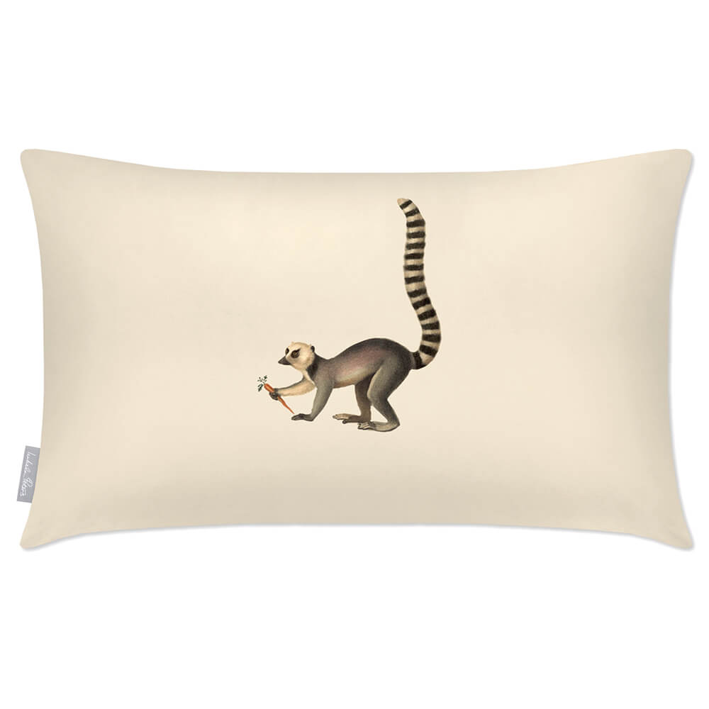 Outdoor Garden Waterproof Rectangle Cushion - Lemur - Ivory Cream 50 x 30 cm by Izabela Peters