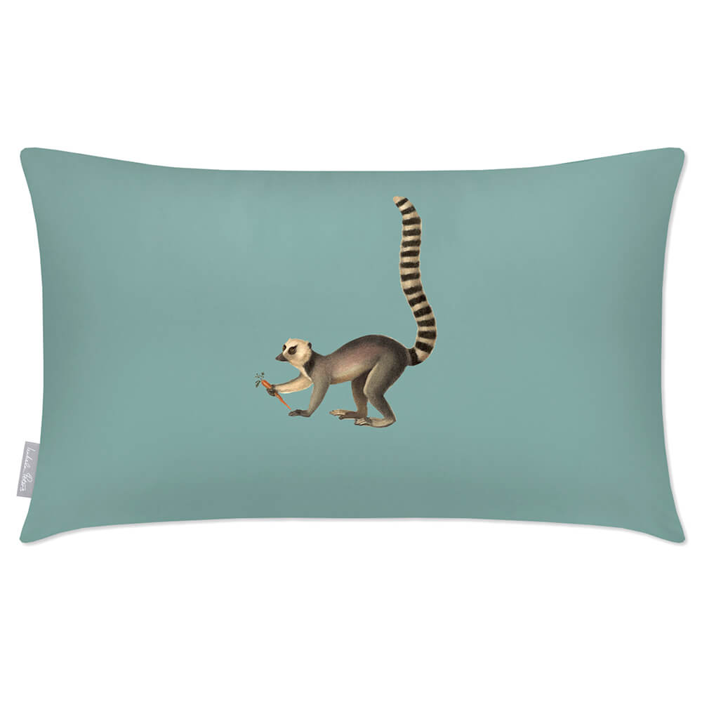 Outdoor Garden Waterproof Rectangle Cushion - Lemur - Blue Surf 50 x 30 cm by Izabela Peters