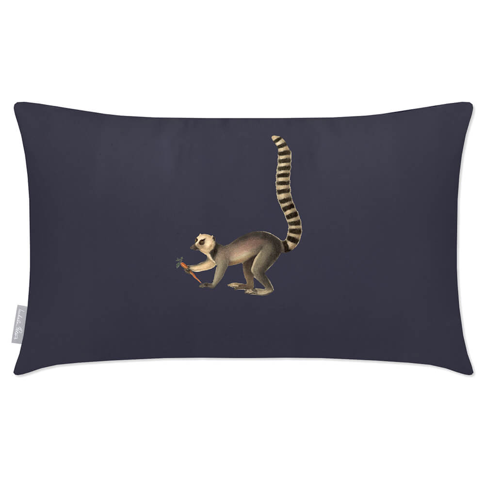 Outdoor Garden Waterproof Rectangle Cushion - Lemur  Izabela Peters Graphite 50 x 30 cm 