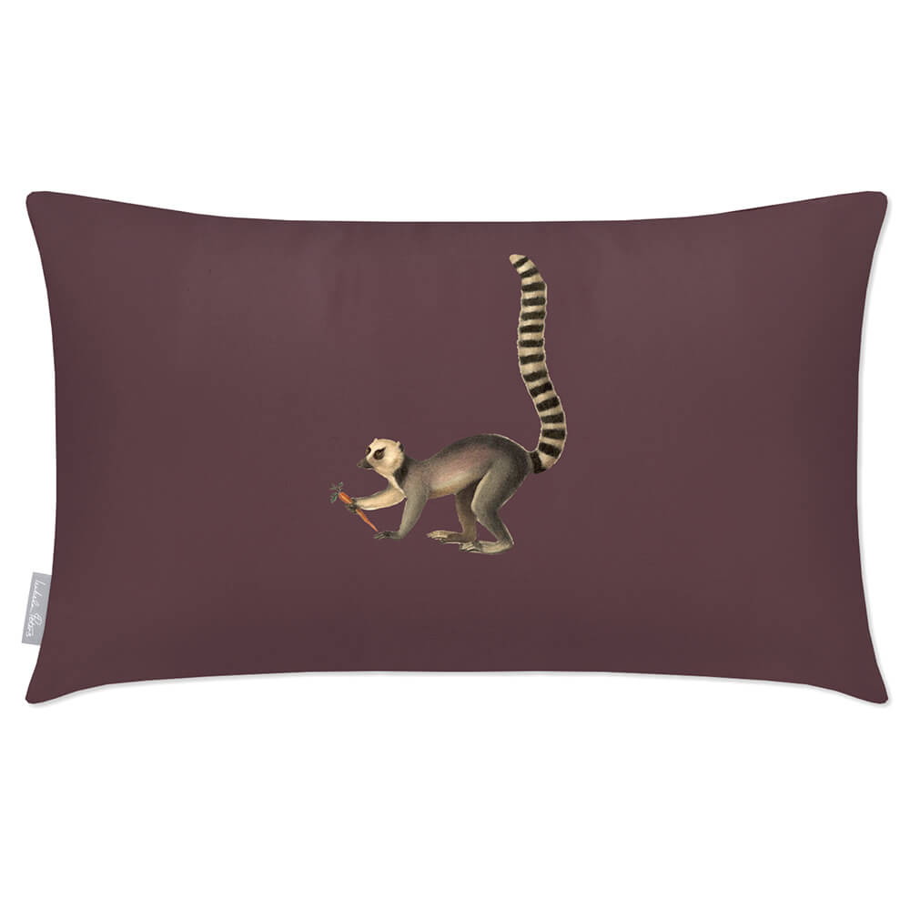 Outdoor Garden Waterproof Rectangle Cushion - Lemur - Italian Grape 50 x 30 cm by Izabela Peters