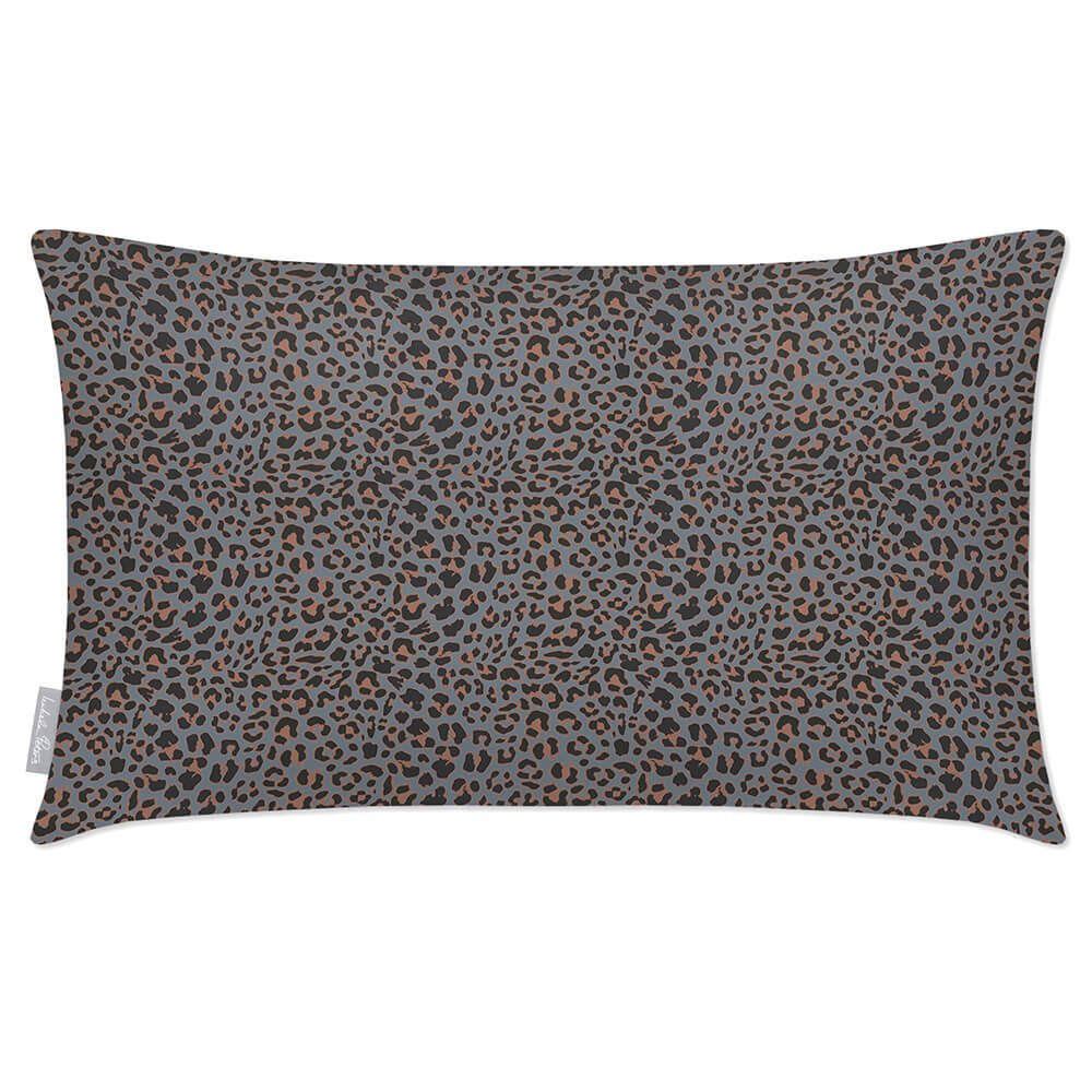 Outdoor Garden Waterproof Rectangle Cushion - Leopard  Izabela Peters French Grey 50 x 30 cm 