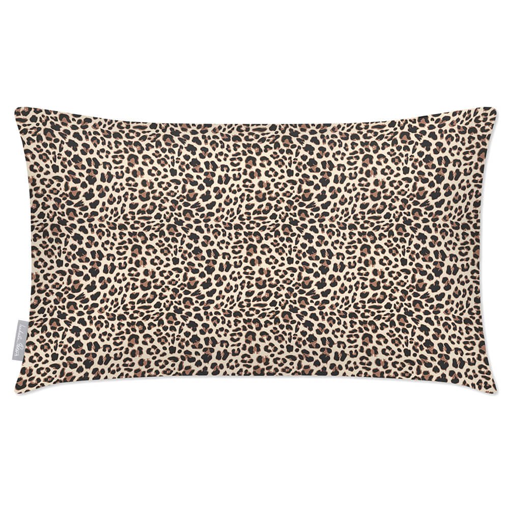 Outdoor Garden Waterproof Rectangle Cushion - Leopard - Ivory Cream 50 x 30 cm by Izabela Peters