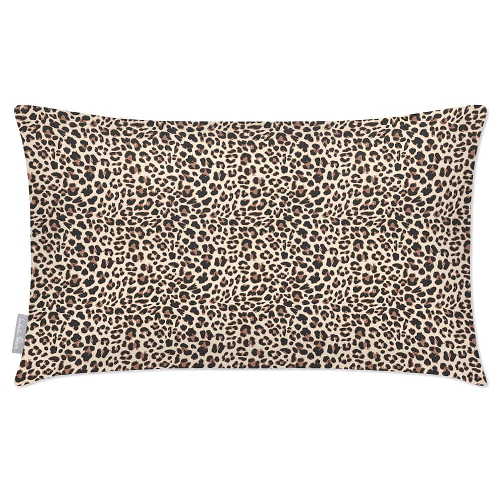 Outdoor Garden Waterproof Rectangle Cushion - Leopard  Izabela Peters Ivory Cream 50 x 30 cm 